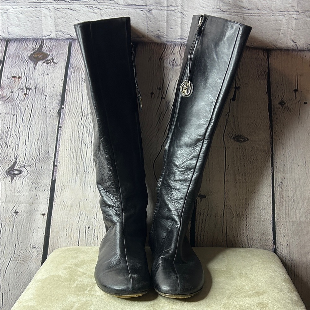 Women’s Kate Spade black riding boots , AZIZA soft leather, leather flats